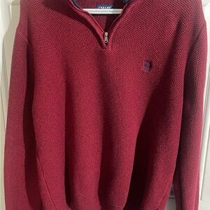 Chaps Men's Burgundy Zip-Up Sweater